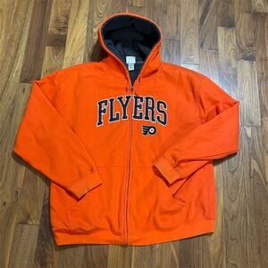 Philadelphia Flyers Men's XL Orange Full Zip Hoodie NHL Licensed